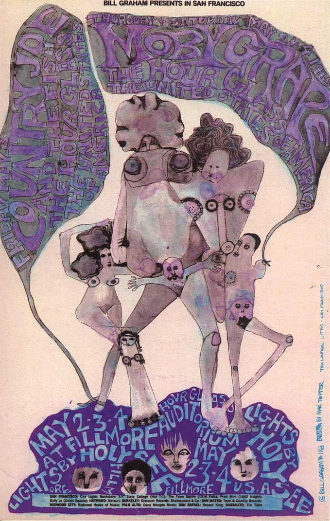 Country joe, Moby grape,filmore auditorium san francisco 1968,by Mari Tepper