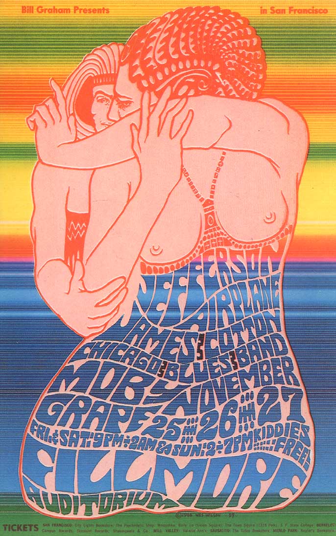 Jerferson Airplane filmore auditorium san francisco 1966, by Wes Wilson